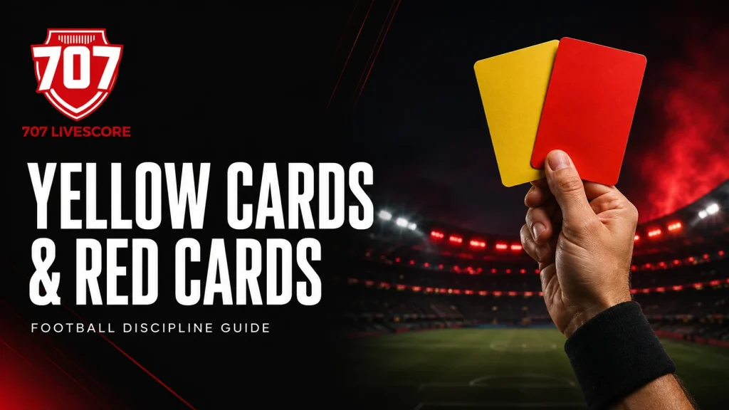Football yellow cards and red cards guide on 707Livescore