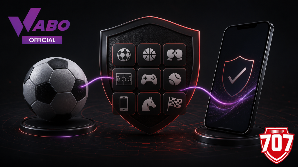 WABO platform guide with sports and games categories in the 707 Guarantee context