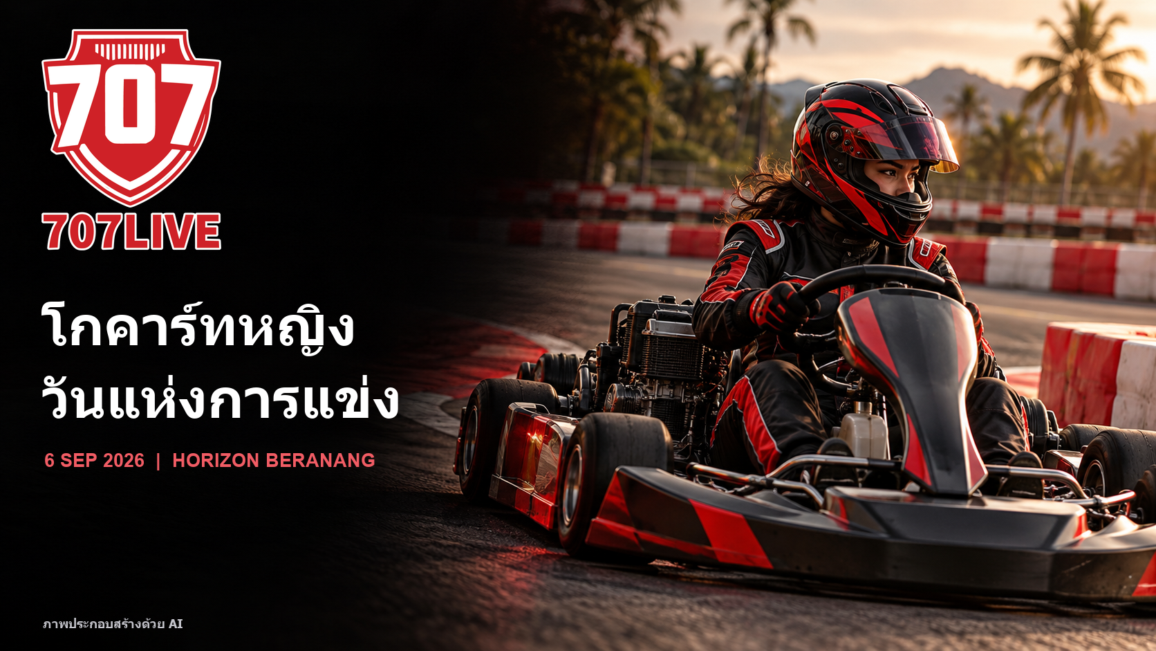 ภาพประกอบ AI สำหรับบทความ Ladies Go Kart Championship ไม่ใช่ภาพถ่ายจากงานจริง