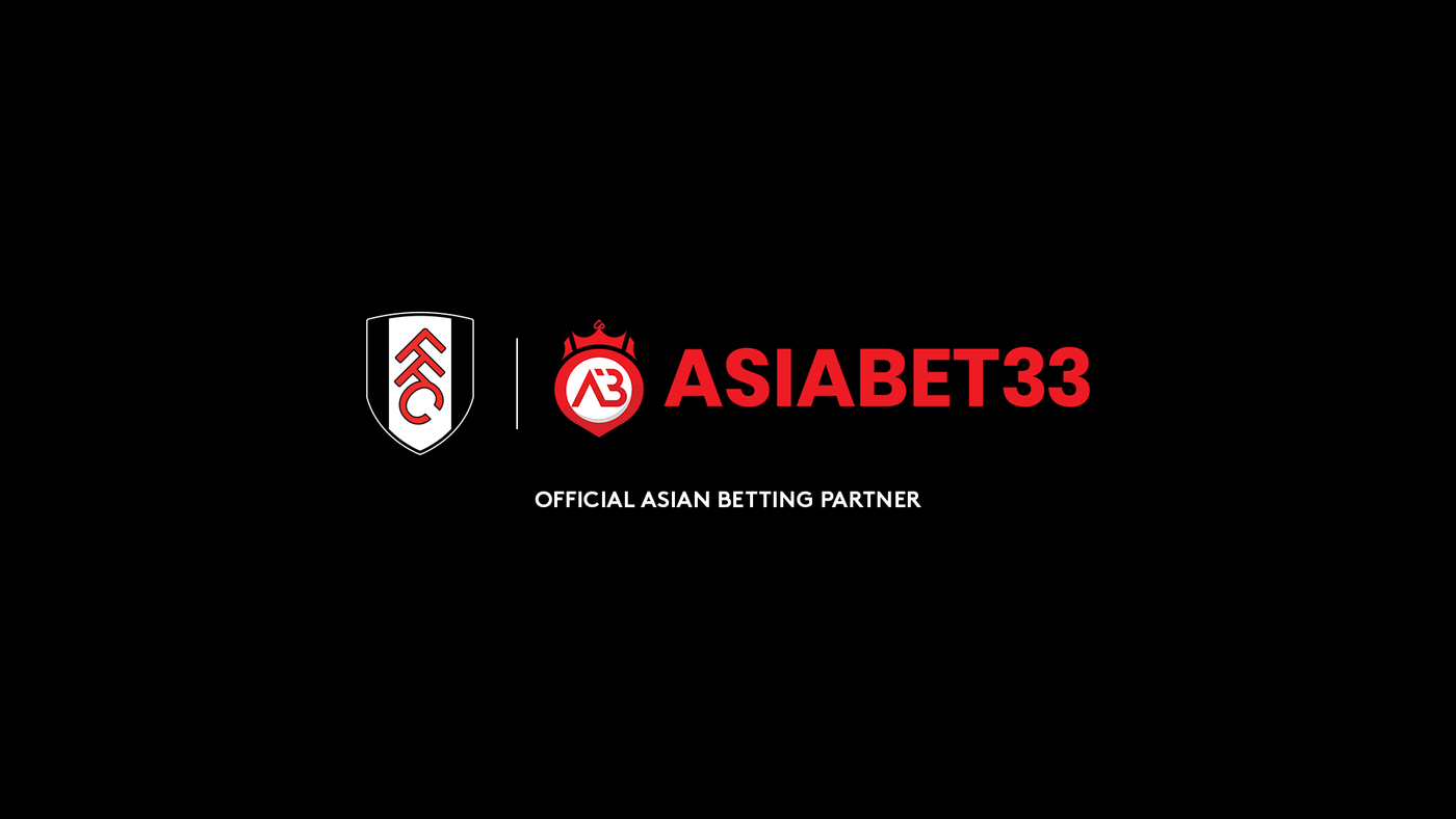 Fulham FC crest and Asiabet33 logo in the official Asian Betting Partner announcement graphic from October 2021.